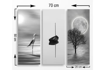 Decoratiivinen MDF-taulu (3 osaa) 20x50 - Sisustustuotteet - Taulu & taide - Canvas-taulu