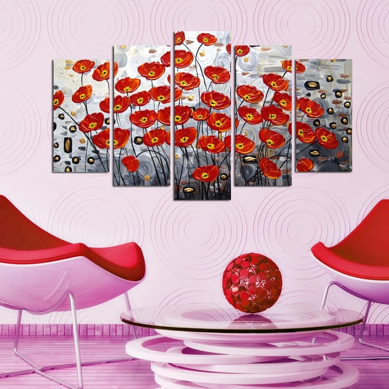 Decoratiivinen MDF-taulu (5 osaa) 20x60 - Sisustustuotteet - Taulu & taide - Canvas-taulu