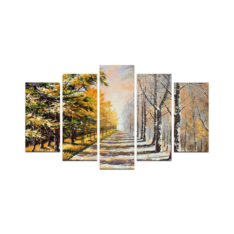 Decoratiivinen MDF-taulu (5 osaa) 20x60 - Sisustustuotteet - Taulu & taide - Canvas-taulu