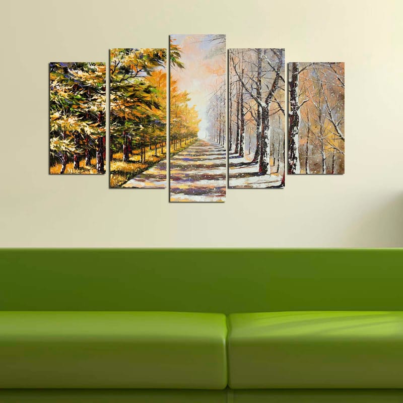 Decoratiivinen MDF-taulu (5 osaa) 20x60 - Sisustustuotteet - Taulu & taide - Canvas-taulu