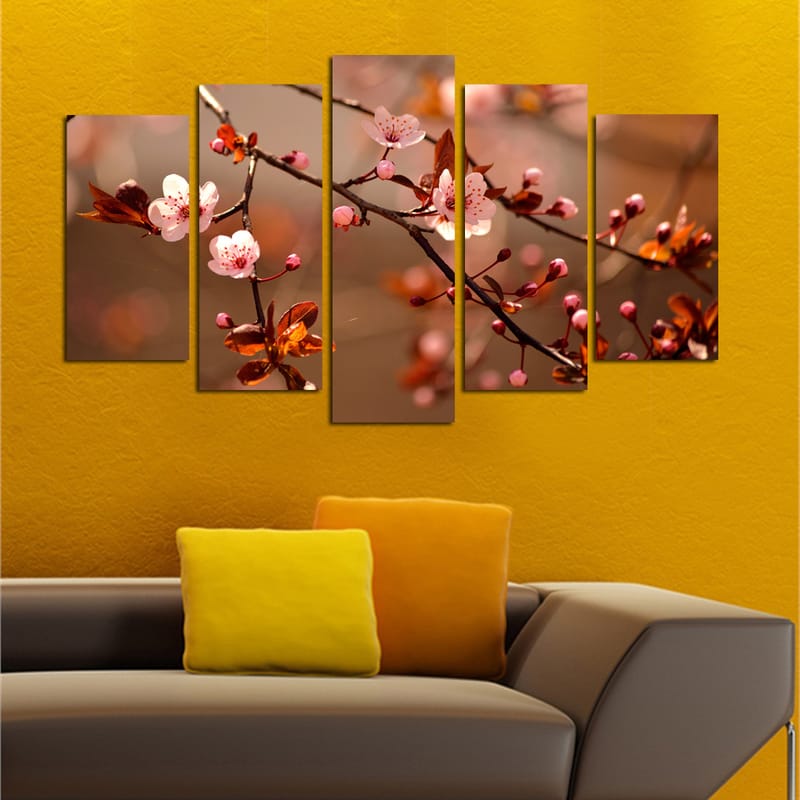 Decoratiivinen MDF-taulu (5 osaa) 20x60 - Sisustustuotteet - Taulu & taide - Canvas-taulu