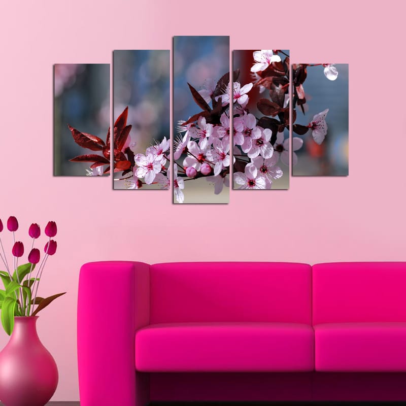 Decoratiivinen MDF-taulu (5 osaa) 20x60 - Sisustustuotteet - Taulu & taide - Canvas-taulu