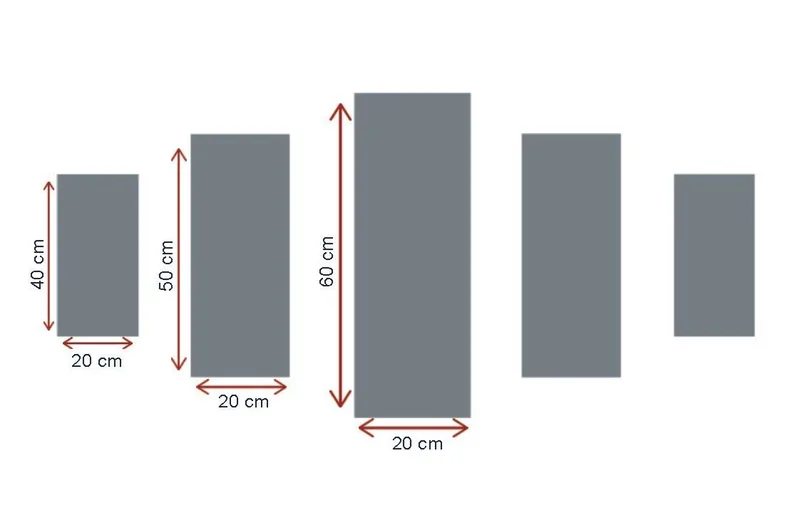 Decoratiivinen MDF-taulu (5 osaa) 20x60 - Sisustustuotteet - Taulu & taide - Canvas-taulu