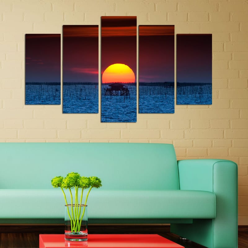 Dekoratiivinen MDF-taulu (5 osaa) 20x60 - Sisustustuotteet - Taulu & taide - Canvas-taulu