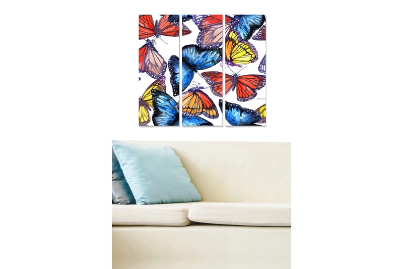 Canvastaulu Colorful 3-pak Monivärinen - 20x50 cm - Sisustustuotteet - Taulu & taide - Juliste