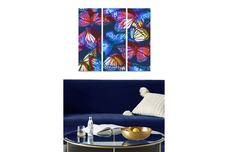 Canvastaulu Colorful 3-pak Monivärinen - 20x50 cm - Sisustustuotteet - Taulu & taide - Juliste