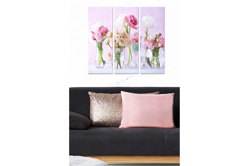 Canvastaulu Floral 3-pak Monivärinen - 20x50 cm - Sisustustuotteet - Taulu & taide - Juliste