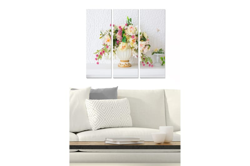 Canvastaulu Floral 3-pak Monivärinen - 20x50 cm - Sisustustuotteet - Taulu & taide - Juliste