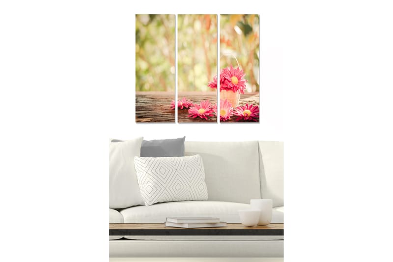 Canvastaulu Floral 3-pak Monivärinen - 20x50 cm - Sisustustuotteet - Taulu & taide - Juliste