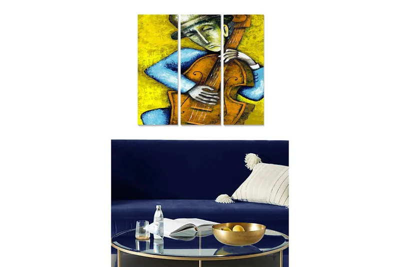 Canvastaulu Music 3-pak Monivärinen, 20x50 cm