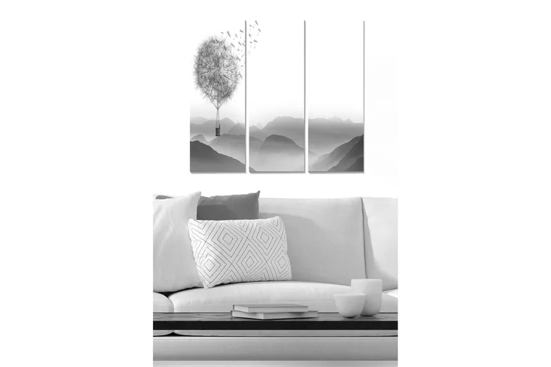 Canvastaulu Scenic 3-pak Monivärinen, 20x50 cm