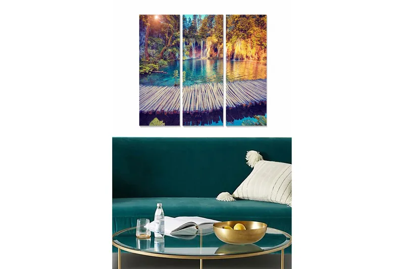 Canvastaulu Scenic 3-pak Monivärinen, 20x50 cm