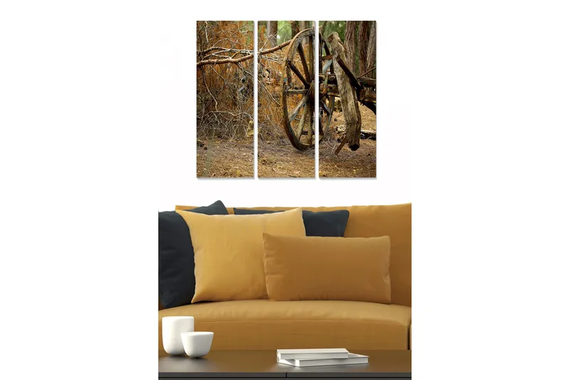 Canvastaulu Scenic 3-pak Monivärinen, 20x50 cm