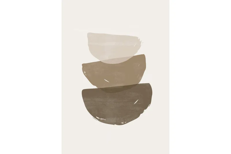 Juliste Brush strokes 70x100 cm, Beige