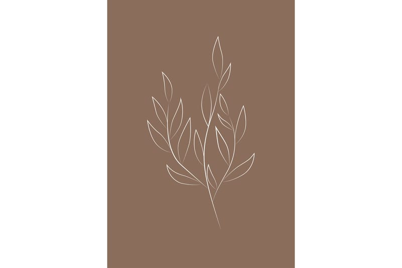 Juliste Drawed leaf 70x100 cm - Ruskea - Sisustustuotteet - Taulu & taide - Juliste