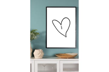 Juliste Heart 21x30 cm - Musta/Valkoinen - Sisustustuotteet - Taulu & taide - Juliste
