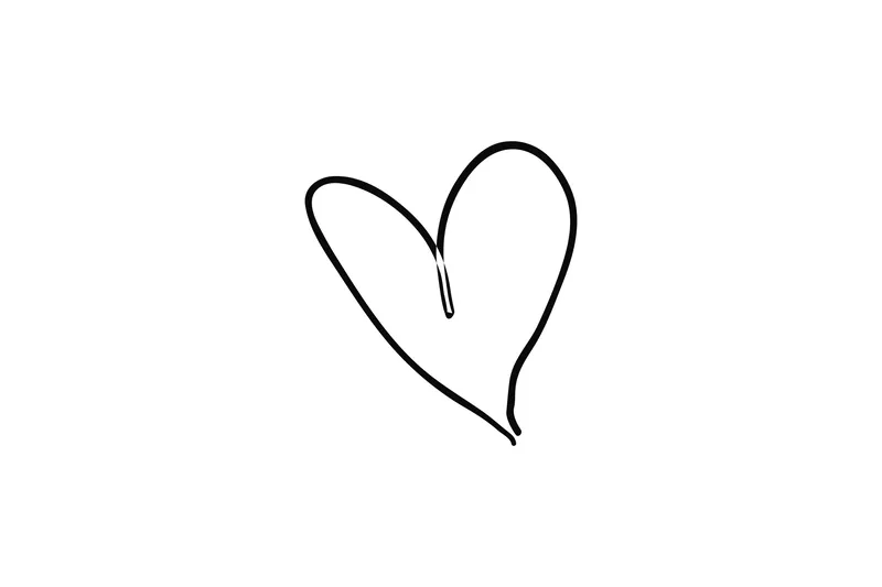 Juliste Heart 30x40 cm, Musta/Valkoinen