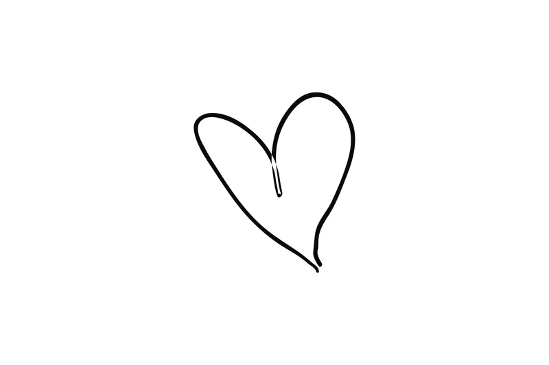 Juliste Heart 50x70 cm, Musta/Valkoinen