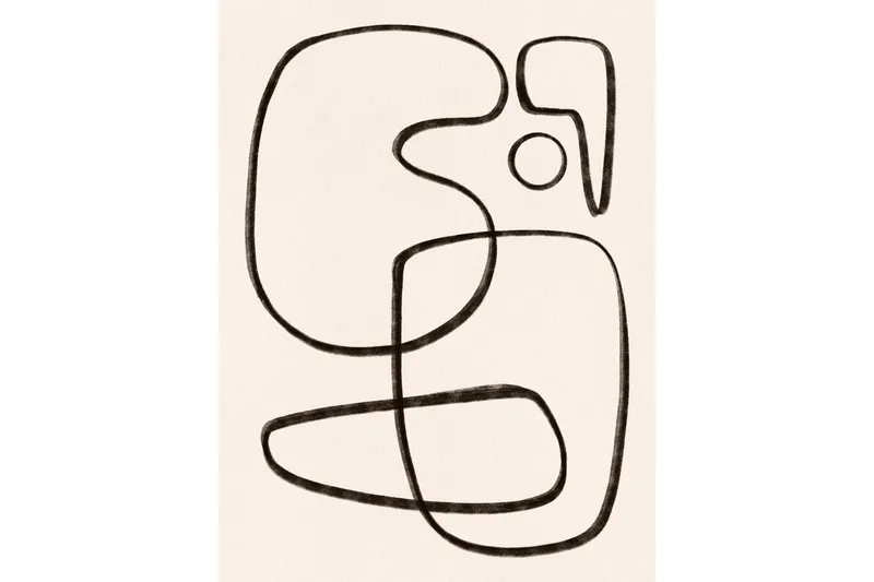 Juliste Line art 30x40 cm, Valkoinen/Musta