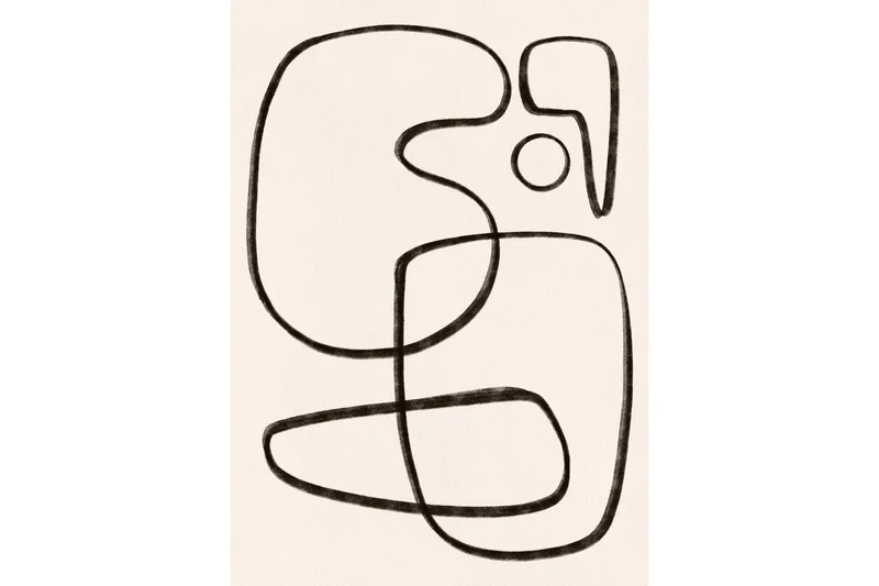 Juliste Line art 50x70 cm, Valkoinen/Musta