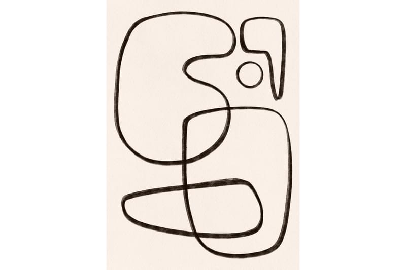 Juliste Line art 50x70 cm, Valkoinen/Musta