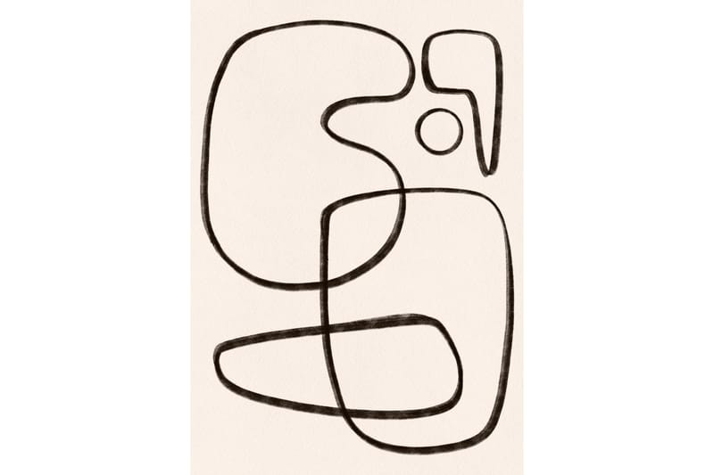 Juliste Line art 70x100 cm, Valkoinen/Musta