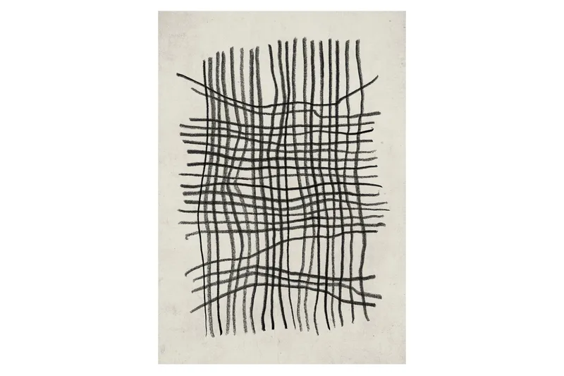 Juliste Linework 21x30 cm, Beige/Musta