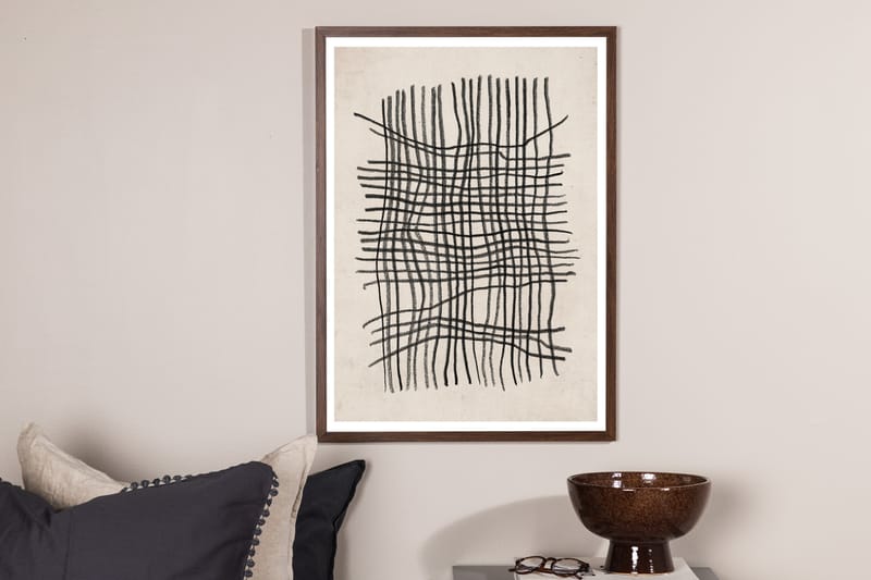 Juliste Linework 30x40 cm - Beige/Musta - Sisustustuotteet - Taulu & taide - Juliste