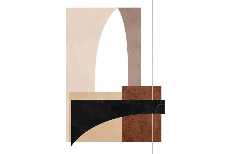 Juliste Materials 30x40 cm, Valkoinen/Beige