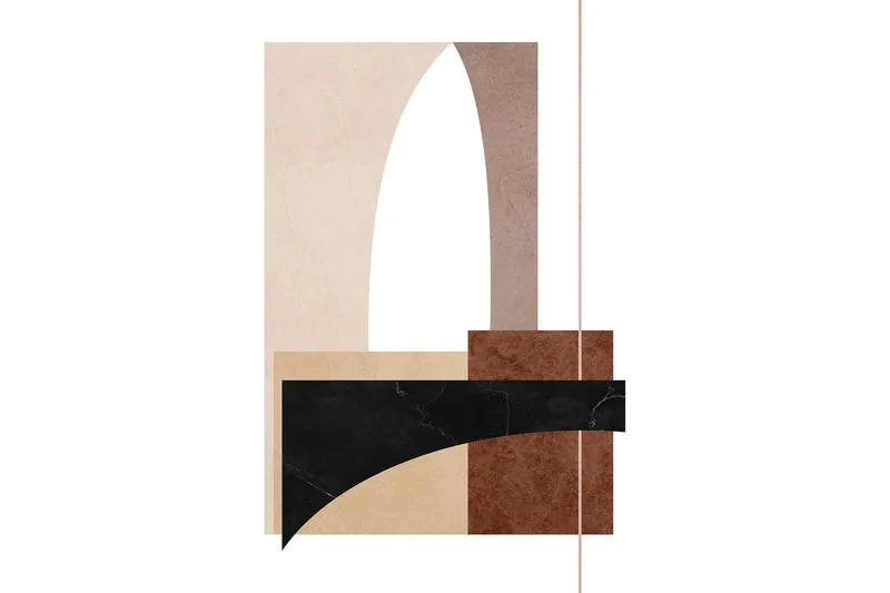 Juliste Materials 50x70 cm, Valkoinen/Beige