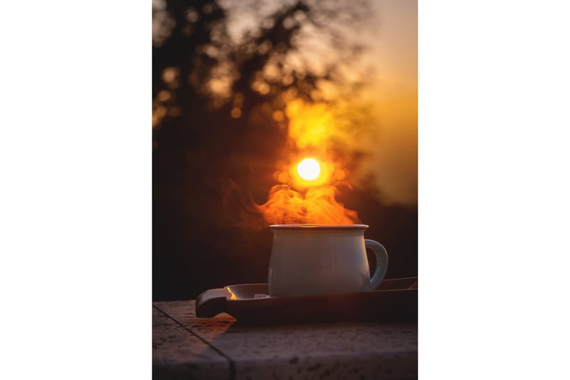 Juliste Morning coffee 21x30 cm - Oranssi/Musta - Sisustustuotteet - Taulu & taide - Juliste