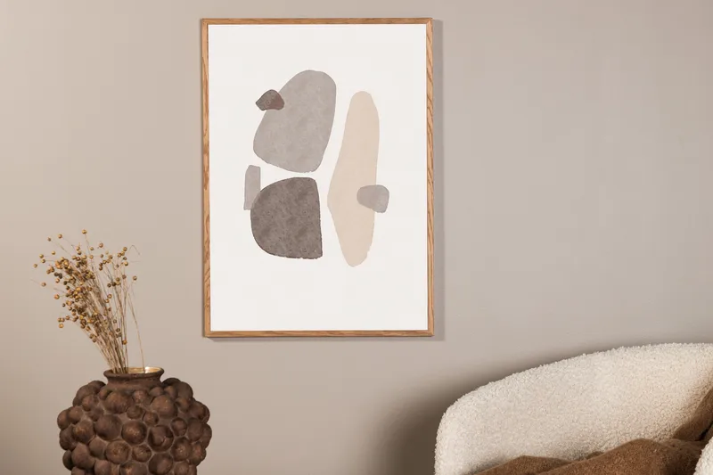 Juliste Shapes 70x100 cm - Musta/Valkoinen - Sisustustuotteet - Taulu & taide - Juliste