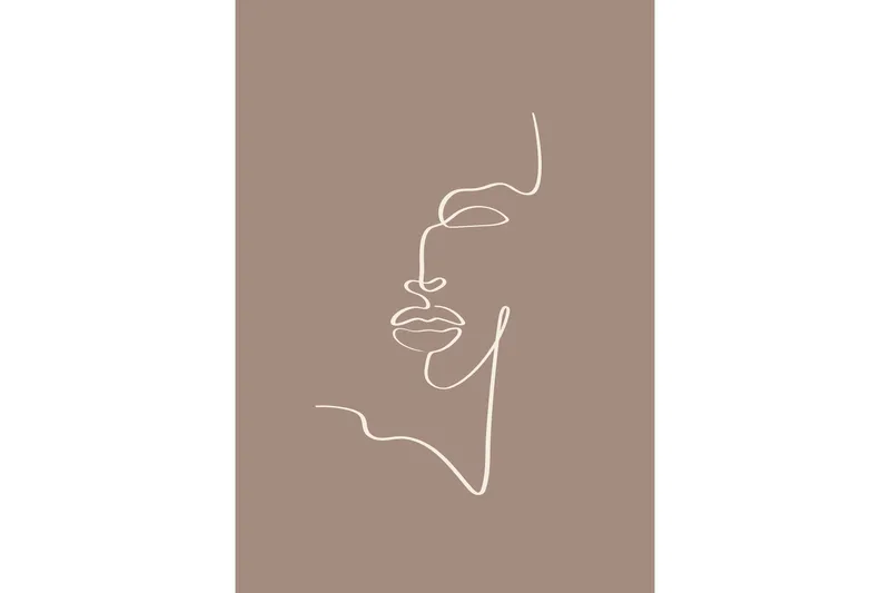 Juliste Siluette 70x100 cm, Ruskea