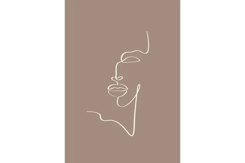 Juliste Siluette 70x100 cm, Ruskea