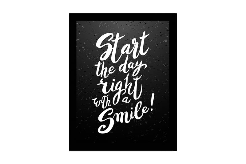 Kehystetty puutaulu canvasille - 41x56 cm - Inspiroiva lainaus käsin kirjoitetulla typografialla, Musta / Valkoinen