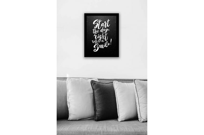 Kehystetty puutaulu canvasille - 41x56 cm - Inspiroiva lainaus käsin kirjoitetulla typografialla - Musta / Valkoinen - Sisustustuotteet - Taulu & taide