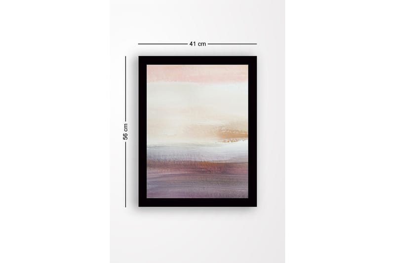 Kehystetty puukangas - 41x56 cm - Pehmeä abstrakti maisemasommitelma hienovaraisilla värisiirtymillä - Vaaleanpunainen / Beige / Violetti - Sisustustuotteet - Taulu & taide