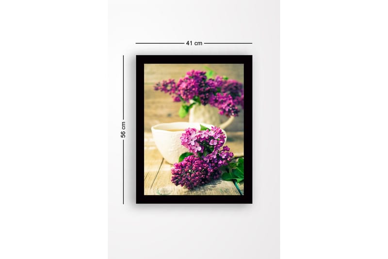 Kehystetty puucanvas - 41x56 cm - Värikäs syreenikimppu - Violetti / Vihreä - Sisustustuotteet - Taulu & taide