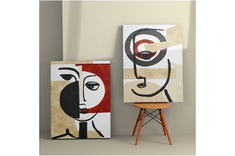 Koristeellinen Doros-maalaus (2 kappaletta) Caldra Monivärinen Eko - Monivärinen - Sisustustuotteet - Taulu & taide - Canvas-taulu