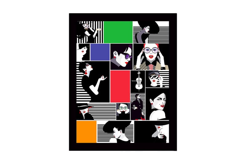 Koristeellinen Kehystetty MDF-maalaus, Monivärinen