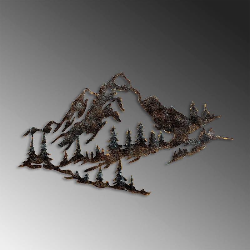 Koristeellinen metallinen seinäkoriste Wallxpert Mountain (70 x 40 cm) - Sisustustuotteet - Taulu & taide - Juliste