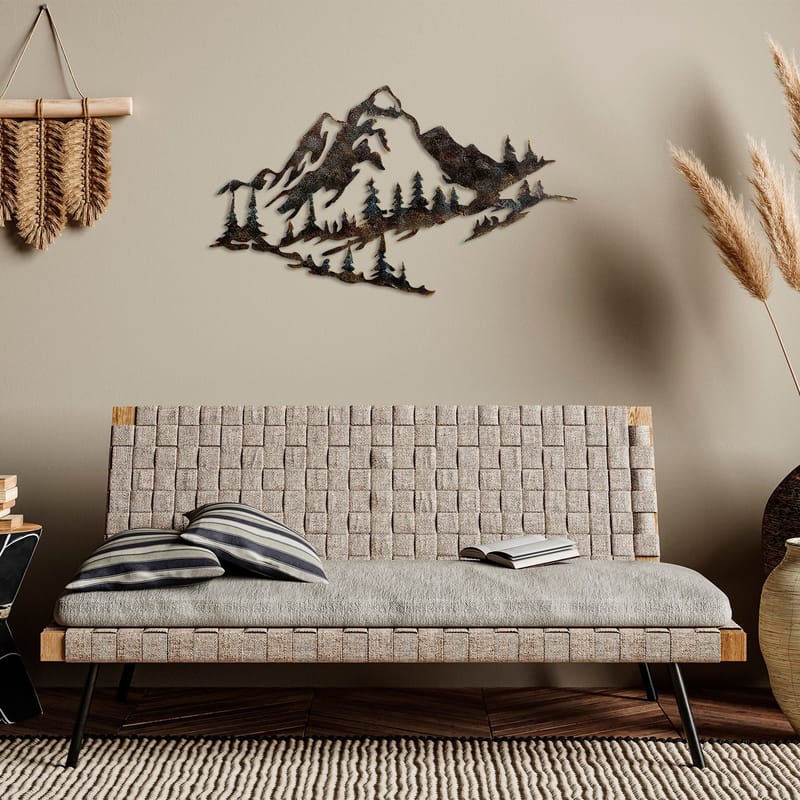 Koristeellinen metallinen seinäkoriste Wallxpert Mountain (70 x 40 cm) - Sisustustuotteet - Taulu & taide - Juliste