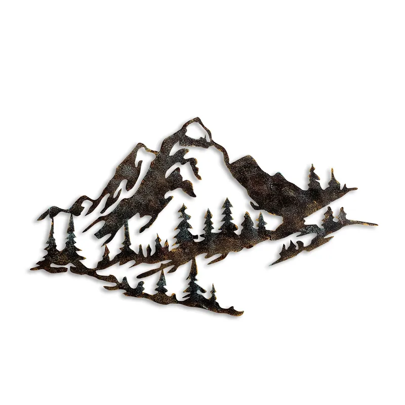 Koristeellinen metallinen seinäkoriste Wallxpert Mountain (70 x 40 cm), undefined