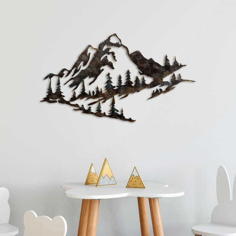 Koristeellinen metallinen seinäkoriste Wallxpert Mountain (70 x 40 cm) - Sisustustuotteet - Taulu & taide - Juliste