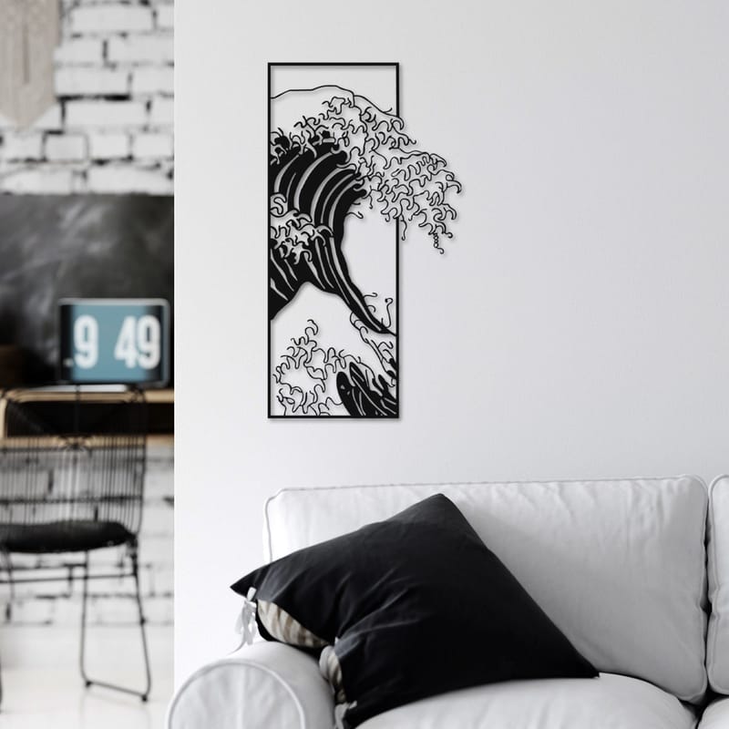 Koristeellinen metallinen seinäkoriste Wallxpert Waves (34 x 62 cm) - Sisustustuotteet - Taulu & taide - Juliste