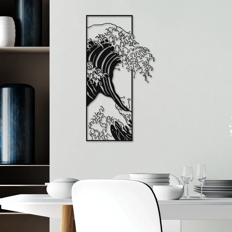 Koristeellinen metallinen seinäkoriste Wallxpert Waves (34 x 62 cm) - Sisustustuotteet - Taulu & taide - Juliste