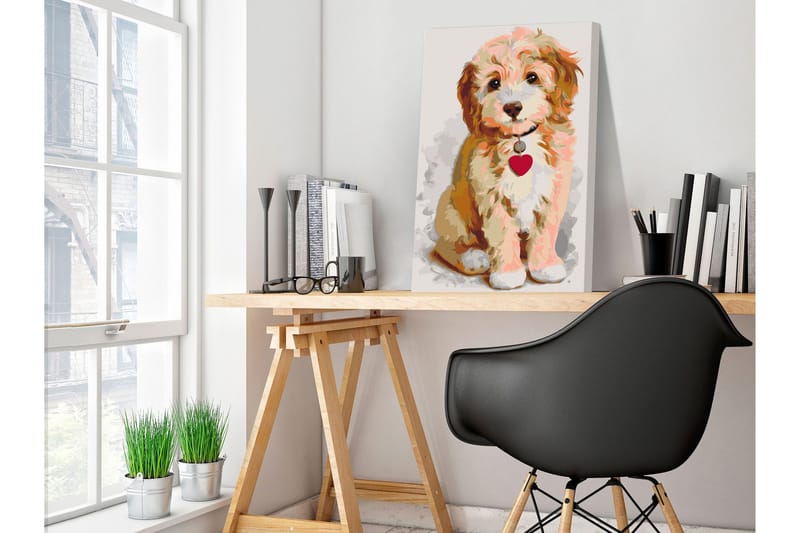 Tee-se-itse Maalaus Dog Puppy 40x60 cm - Artgeist sp. z o. o. - Sisustustuotteet - Taulu & taide - Maalaa itse - Tee se itse -taulu
