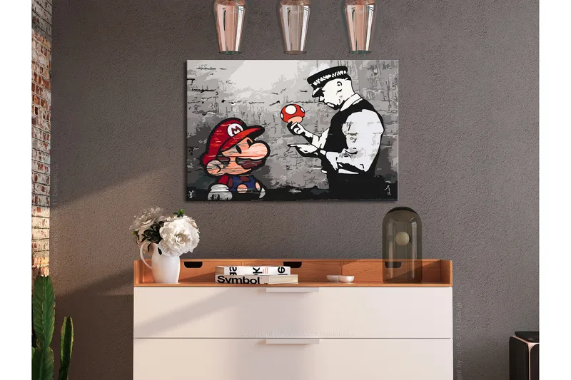Tee-se-itse Maalaus Mario Banksy 60x40 cm - Artgeist sp. z o. o. - Sisustustuotteet - Taulu & taide - Maalaa itse - Tee se itse -taulu