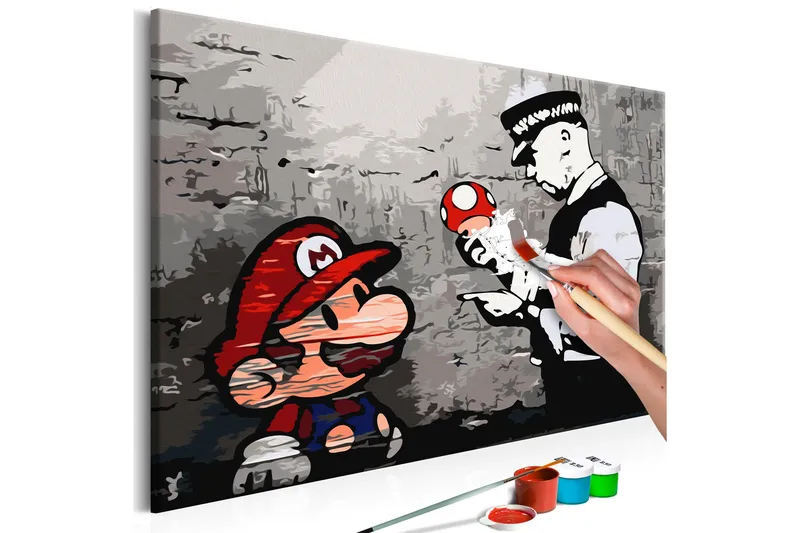 Tee-se-itse Maalaus Mario Banksy 60x40 cm, Artgeist sp. z o. o.