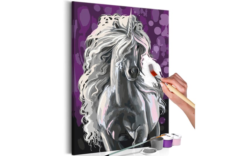 Tee-se-itse Maalaus White Unicorn 40x60 cm, Artgeist sp. z o. o.